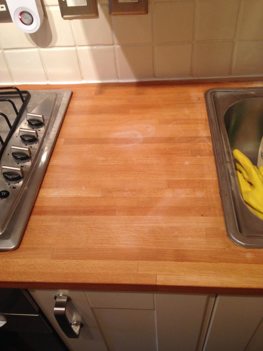 stained kitchen worktop